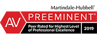 Martindale-Hubbell AV PREEMINENT Peer Rated for Highest Level of Professional Excellence | 2019