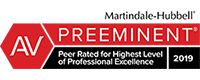 Martindale-Hubbell AV PREEMINENT Peer Rated for Highest Level of Professional Excellence | 2019